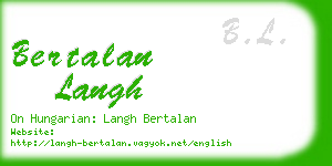 bertalan langh business card